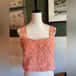 Farm Rio Guipure Sleeveless Crop Top